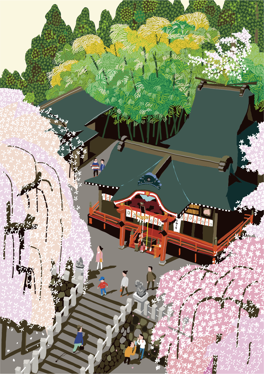小川諏訪神社のシダレザクラ