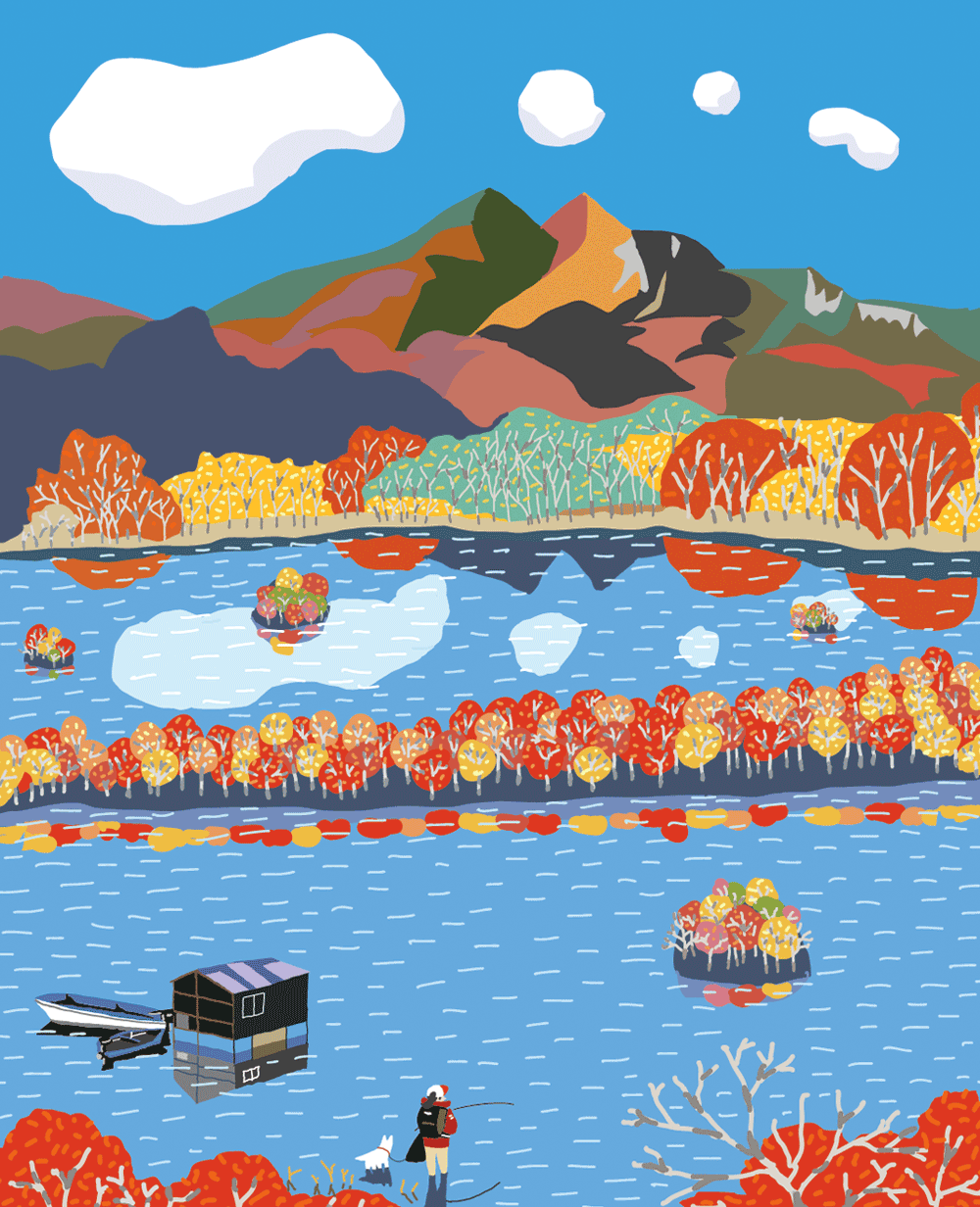 秋元湖の紅葉（北塩原村・猪苗代町）
